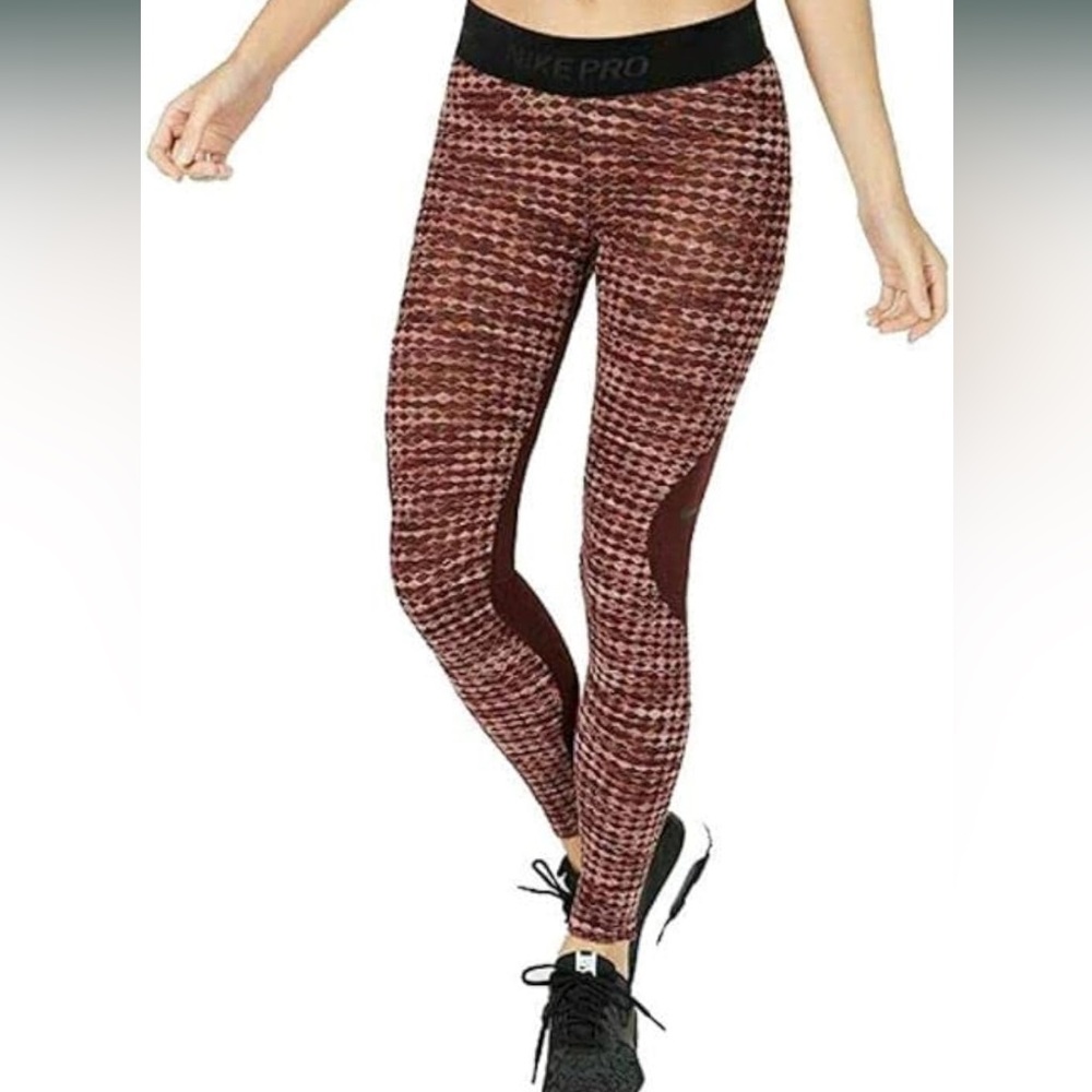 Nike Pro hyper warm burgundy tights